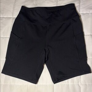 Black Biker Shorts with pockets